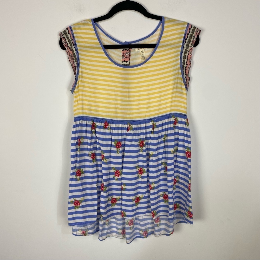 Matilda Jane Striped Tank Top Art To Wear Boutique Yellow & Blue